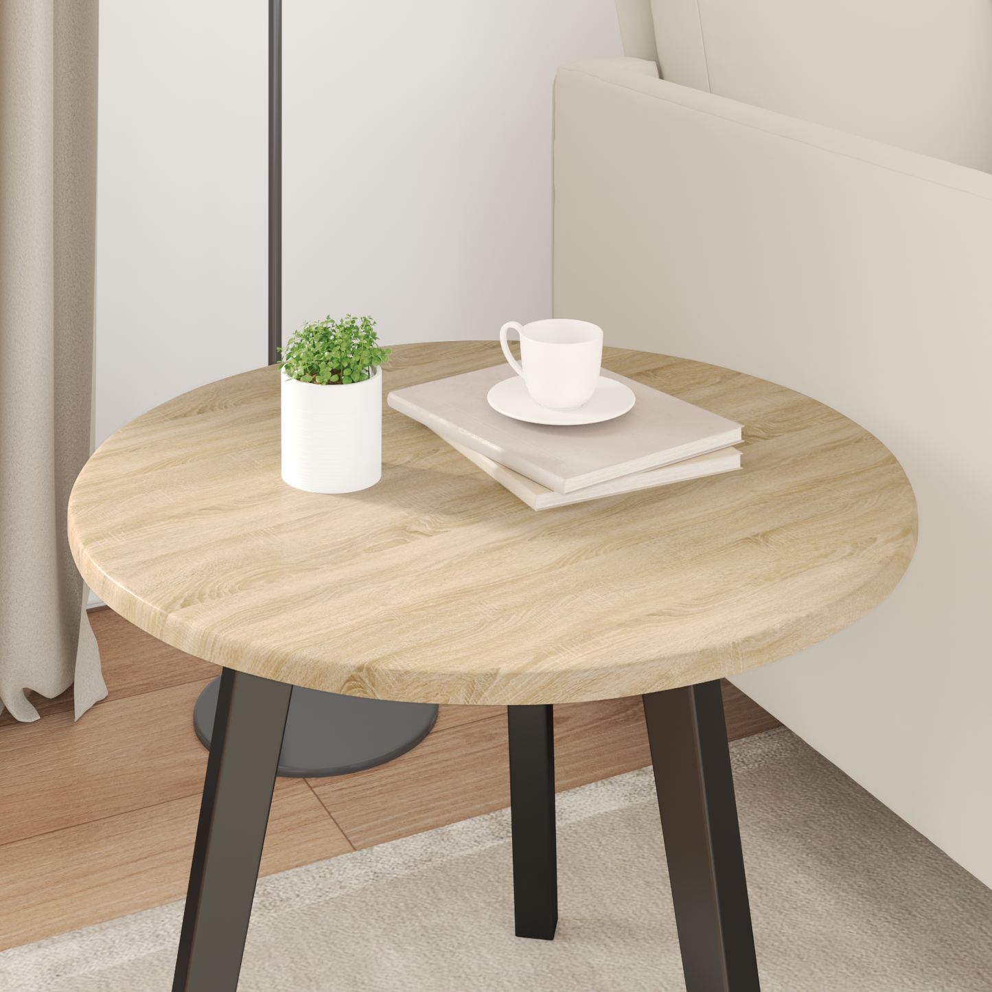 Table Top Sonoma oak Ø 50 x 1.5 cm Engineered Wood