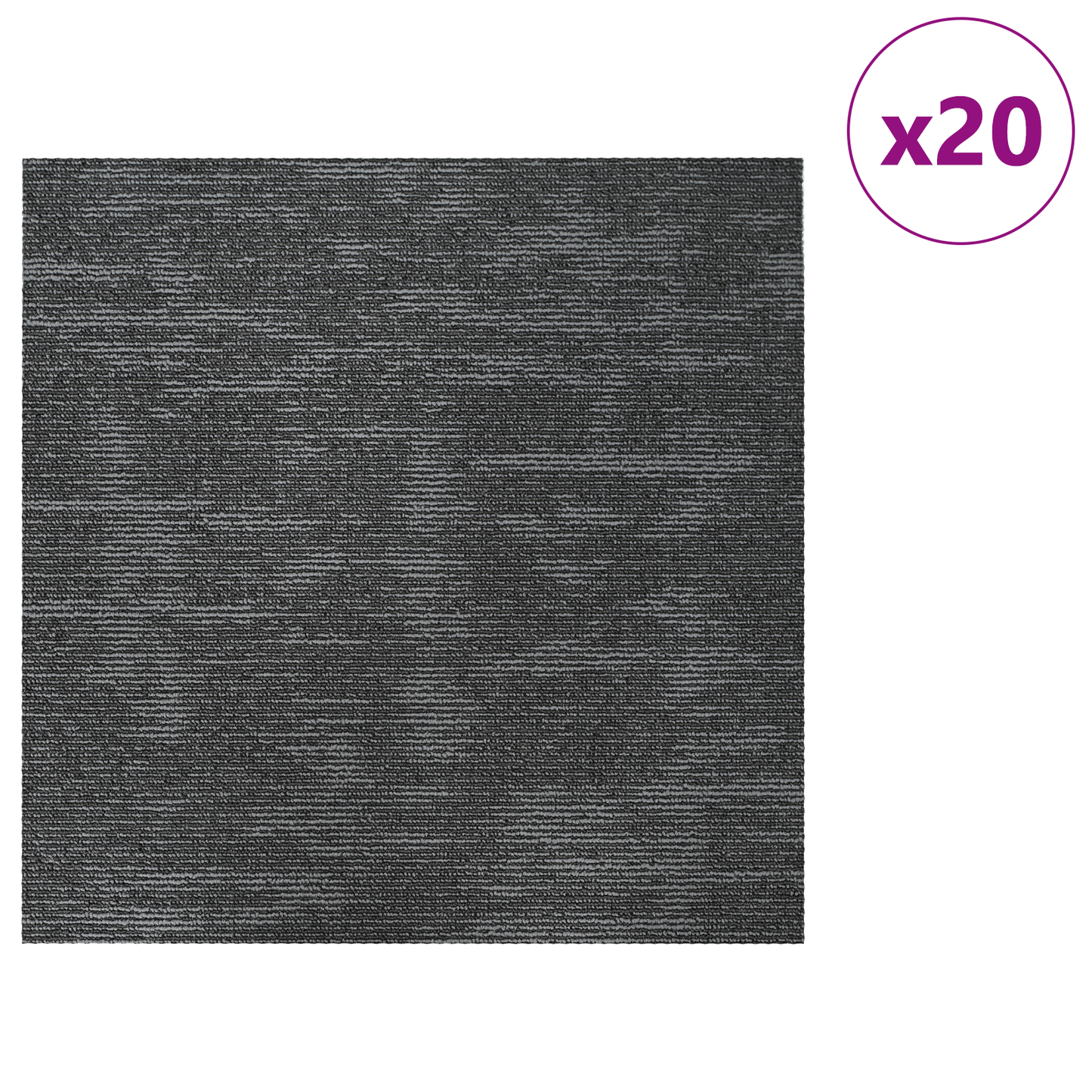 Carpet Tile Charcoal Grey 50 x 50 cm 20 pcs PP and Bitumen