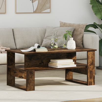 Coffee Table Smoked Oak 90 x 50 x 40 cm Engineered Wood
