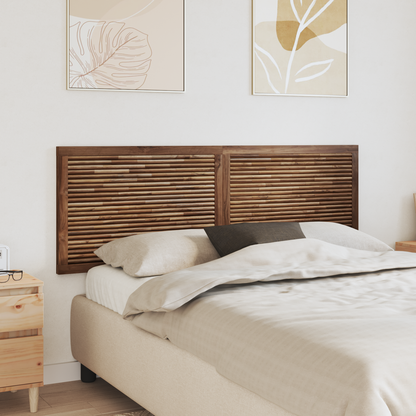 Bed Headboard Natural Solid Teak Wood