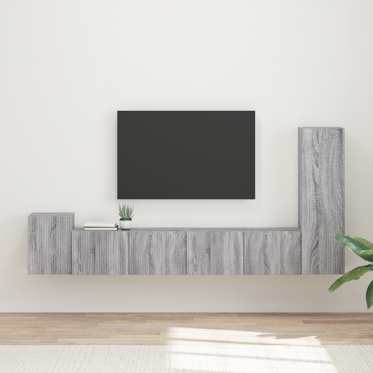 TV Cabinet Set Wall-mounted 3 pcs Grey Sonoma Engineered Wood