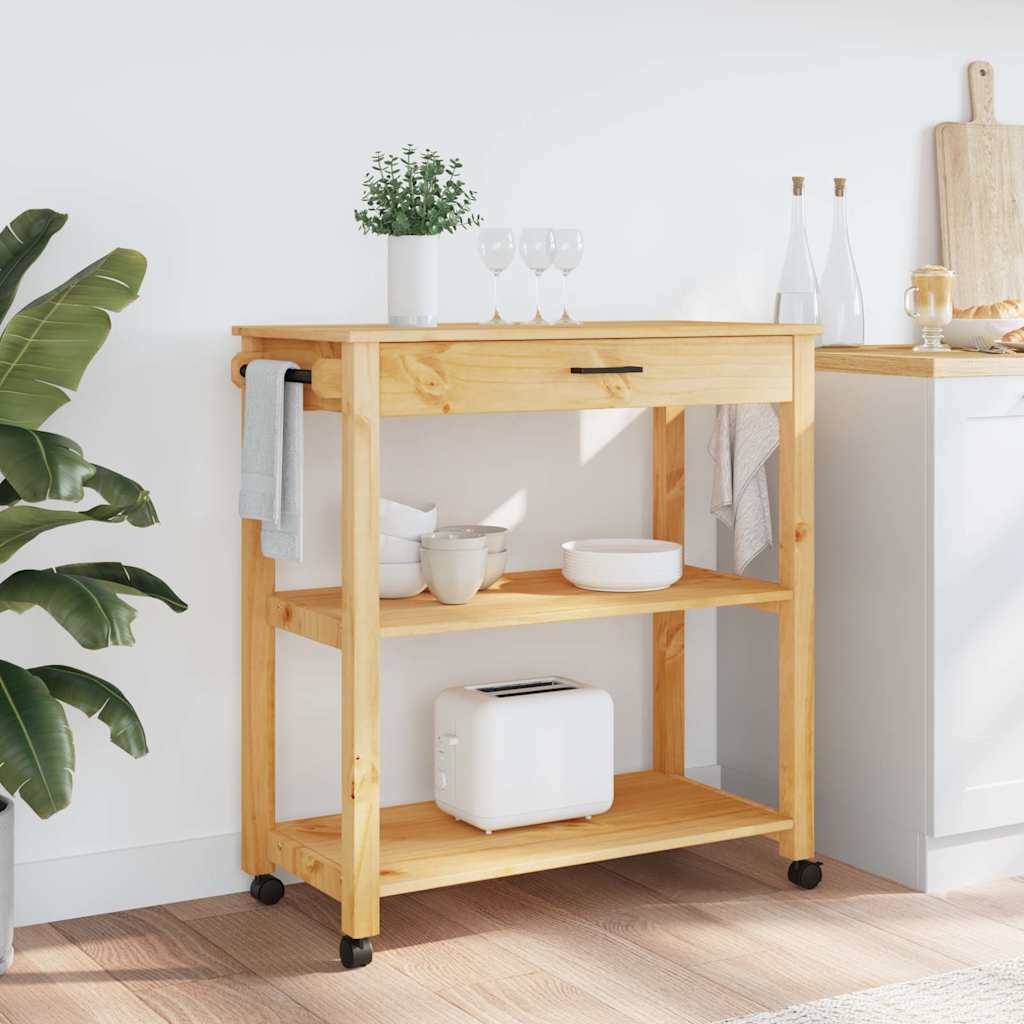 Kitchen Trolley MONZA 84x40x88.5 cm Solid Wood Pine