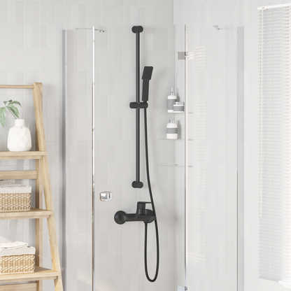 Shower Head Set Black 150 cm Stainless Steel