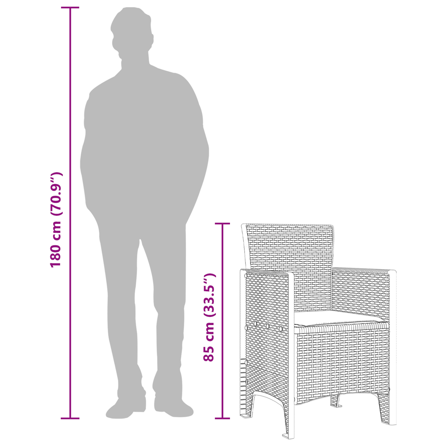 Garden Chair 2 pcs Brown 53 x 49 x 85 cm Polypropylene