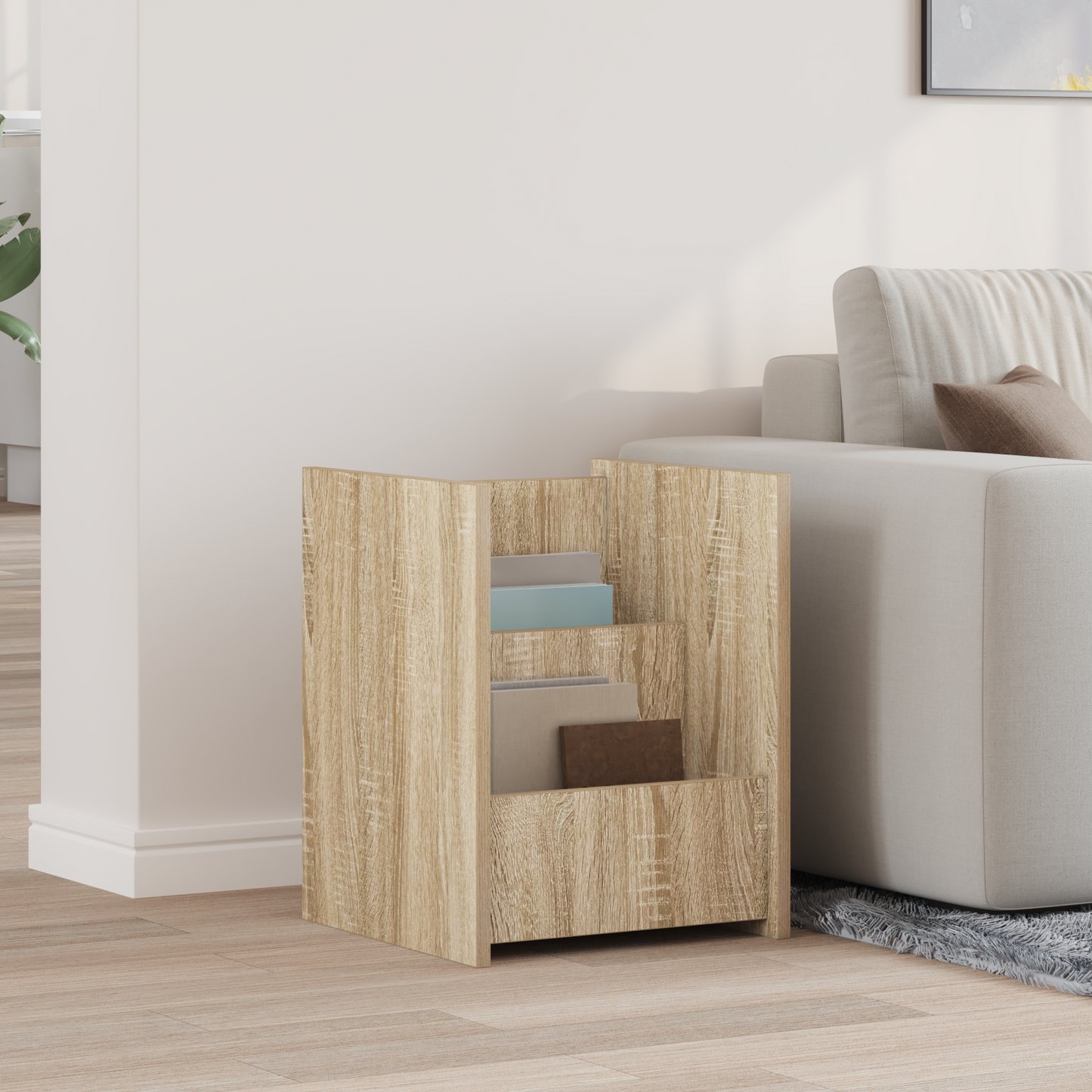 Magazine Rack Sonoma Oak 35 x 35 x 45 cm Engineered Wood