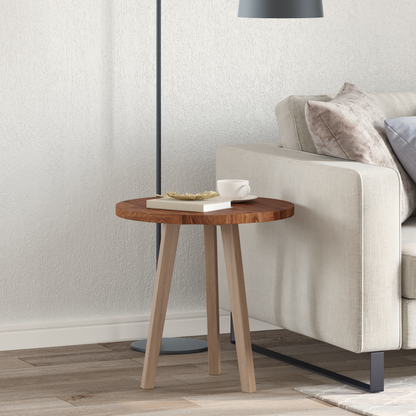 Table Top Light Brown Ø 50 x 2.5 cm Solid Oak Wood