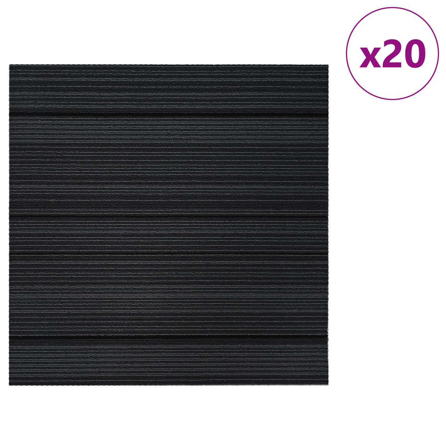 Carpet Tile Striped Light Grey 50 x 50 cm 20 pcs PP and Bitumen