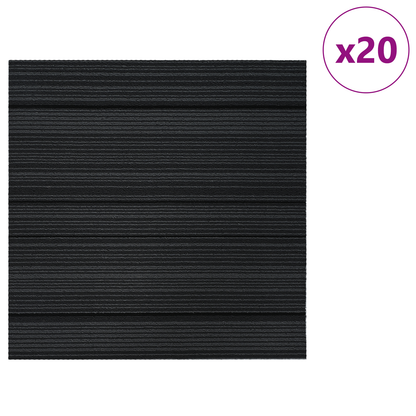 Carpet Tile Striped Light Grey 50 x 50 cm 20 pcs PP and Bitumen
