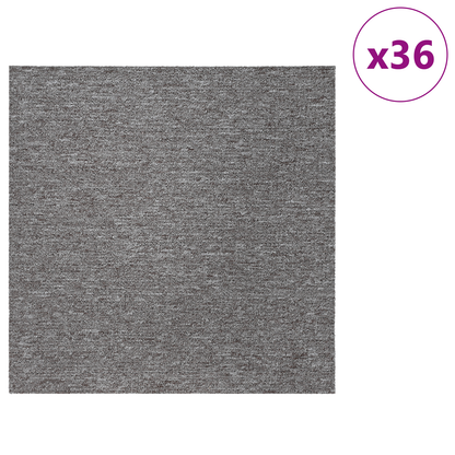 Carpet Tile Brown 50 x 50 cm 36 pcs PP and Bitumen