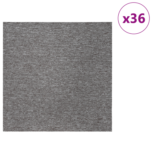 Carpet Tile Brown 50 x 50 cm 36 pcs PP and Bitumen