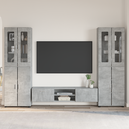 TV Cabinet Set FLORIN 3 pcs Concrete Grey Engineered Wood