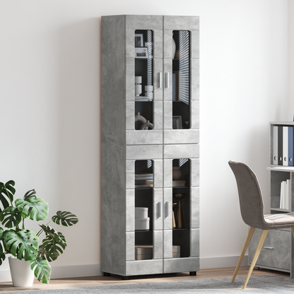 Highboard FLORIN Concrete Grey 60 x 35 x 182 cm Engineered Wood
