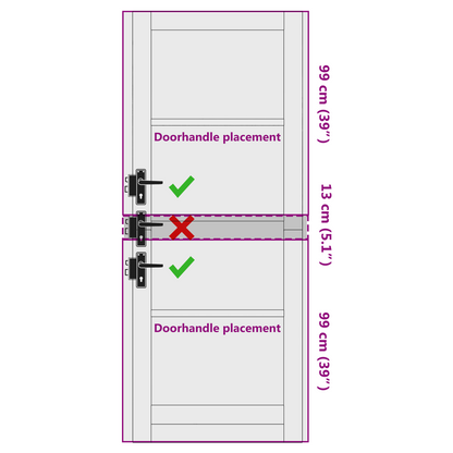 Interior Door White 83 x 211 cm Plywood