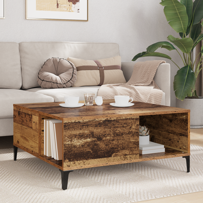 Coffee Table Old Wood 80 x 80 x 36.5 cm Engineered Wood
