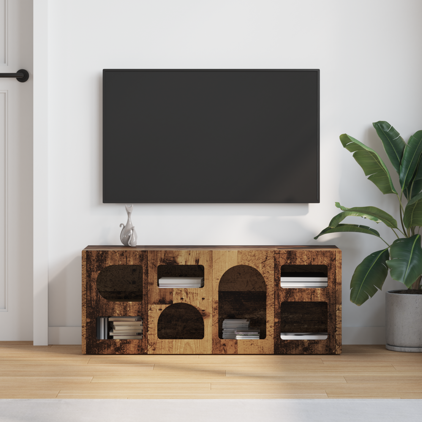TV Cabinet ELST 100 x 35 x 40 cm Old Wood Engineered Wood
