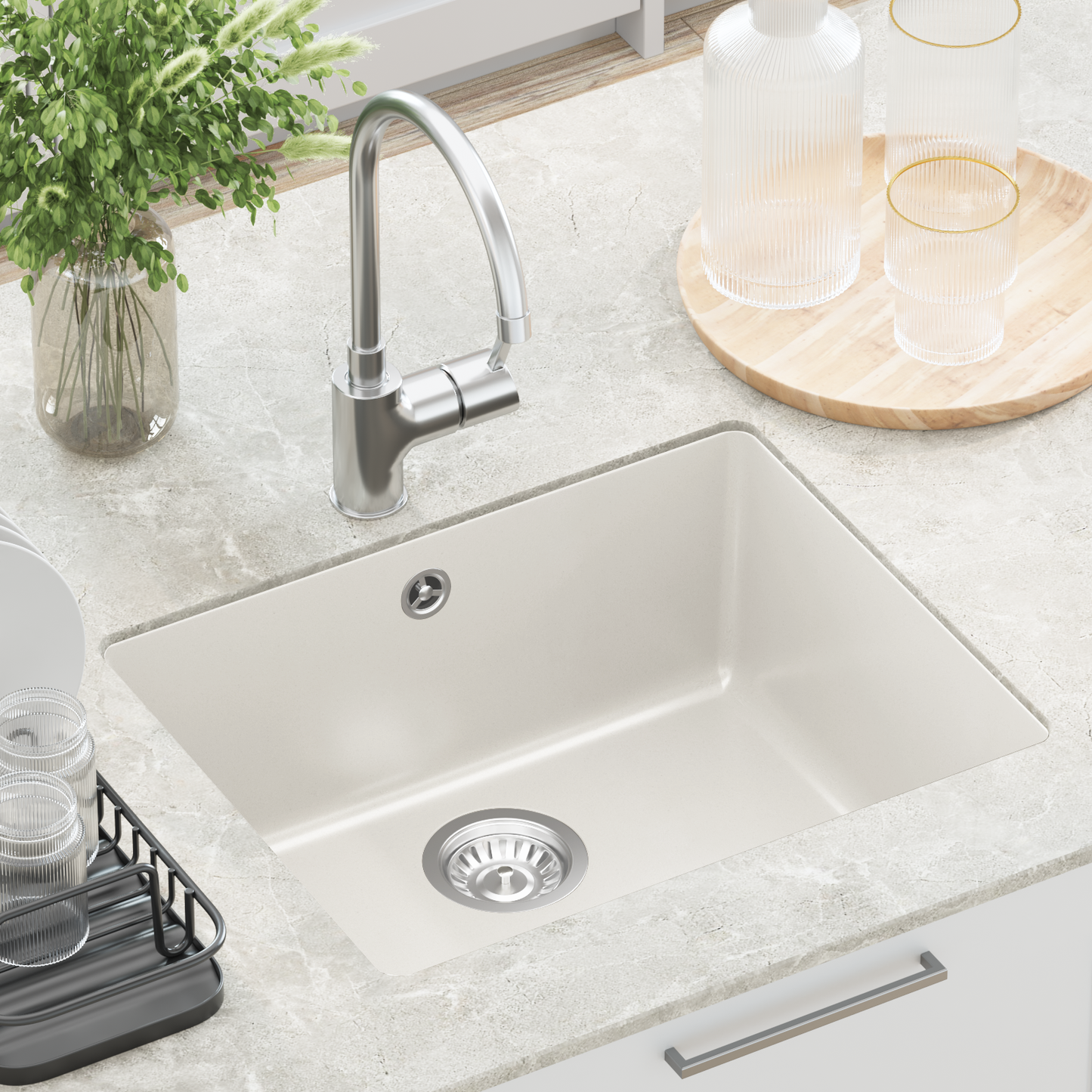 Sink White 530 x 460 mm 80% Quartz and 20% Resin
