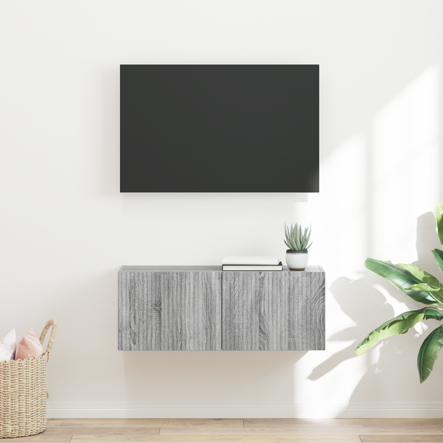TV Wall Cabinet Grey Sonoma 78.5 x 31 x 29.5 cm Engineered Wood