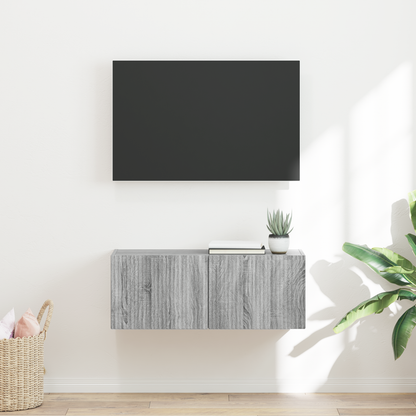 TV Wall Cabinet Grey Sonoma 78.5 x 31 x 29.5 cm Engineered Wood