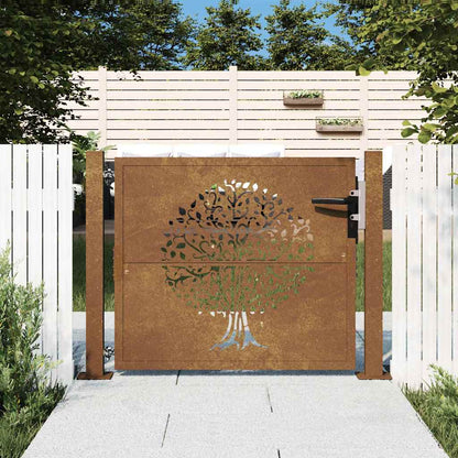 Garden Gate 100x100 cm Corten Steel Tree Design