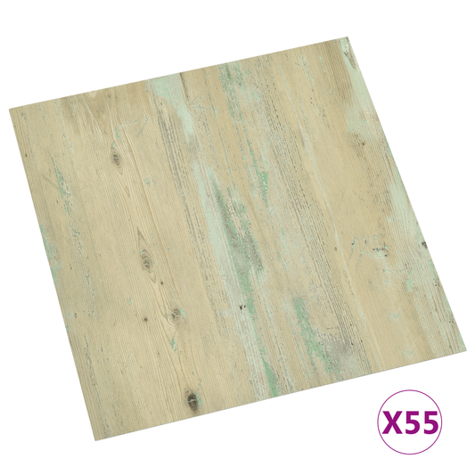 Flooring Planks 5.11 m² 55 pcs PVC White and Light Brown