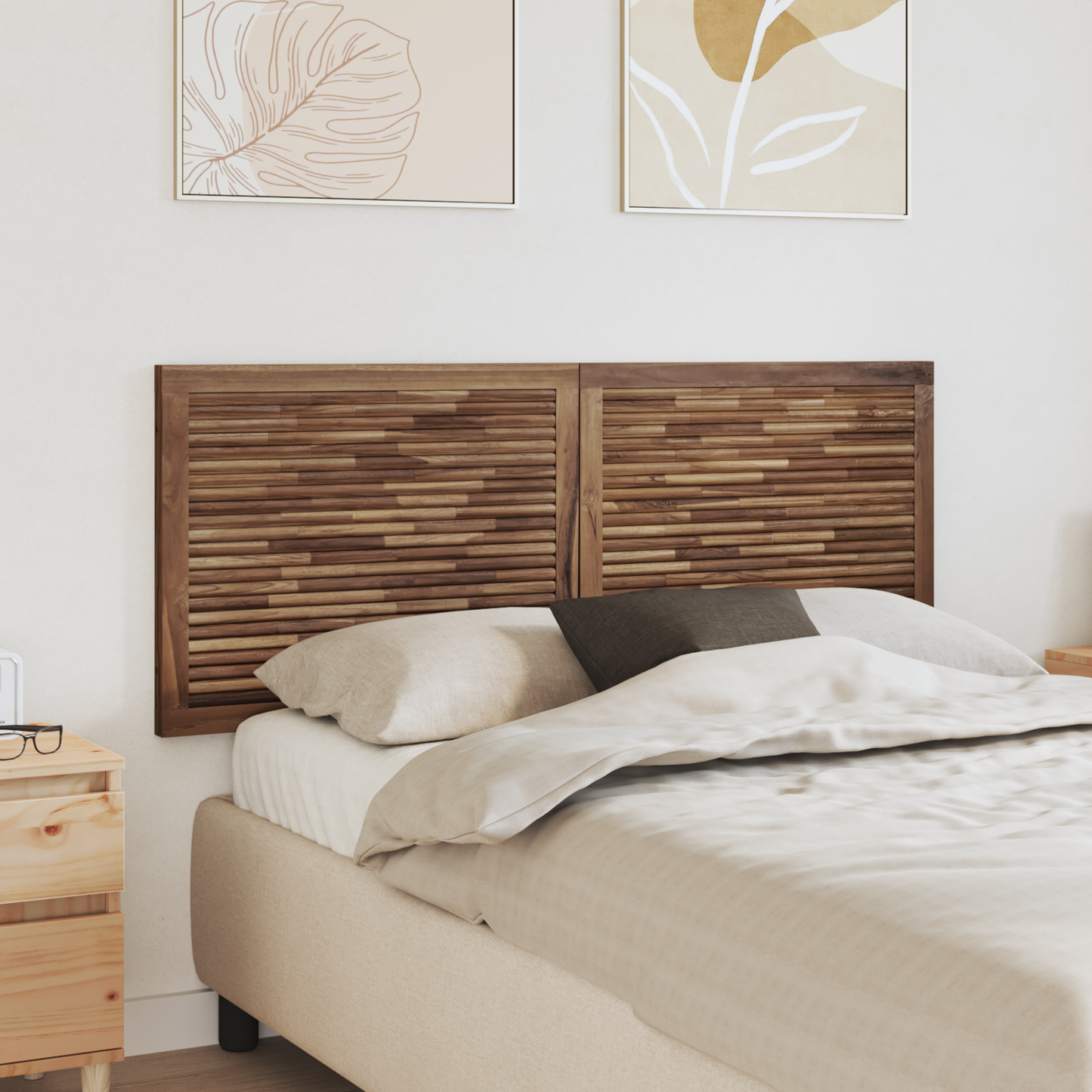 Bed Headboard Natural Solid Teak Wood