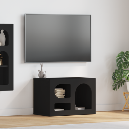 TV Cabinet ELST 60 x 35 x 40 cm Black Engineered Wood