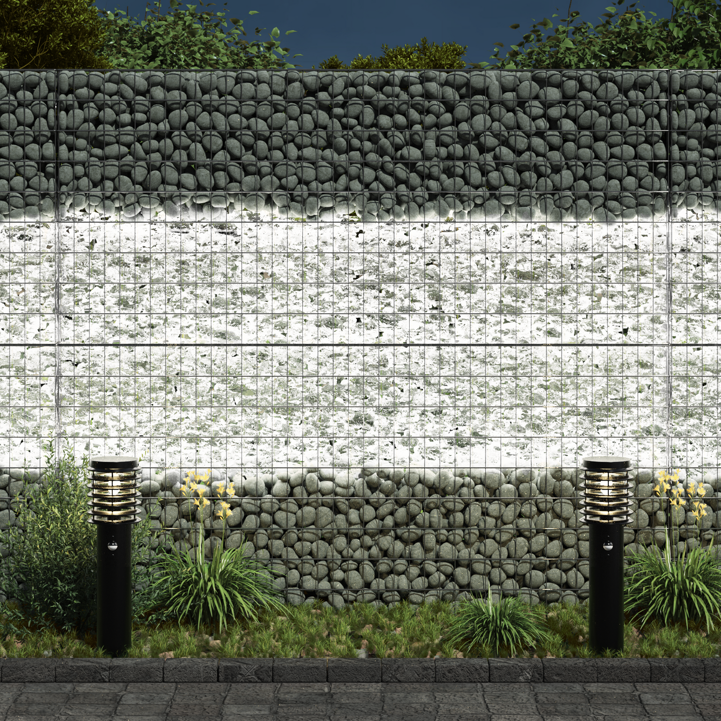 Garden Stones White 12 cm Glass
