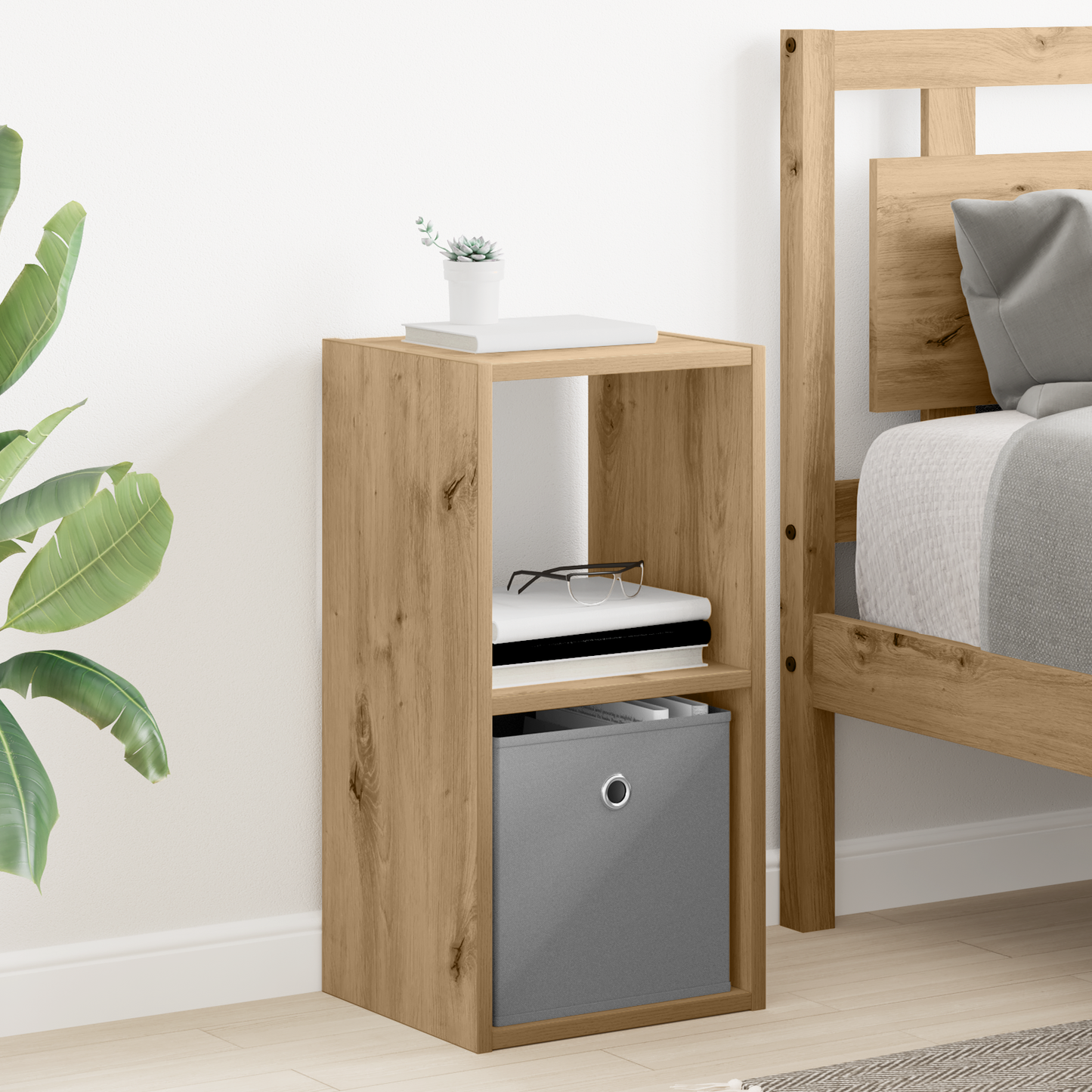 Bedside Table 2 pcs Artisan Oak 30.5 x 27 x 59.5 cm