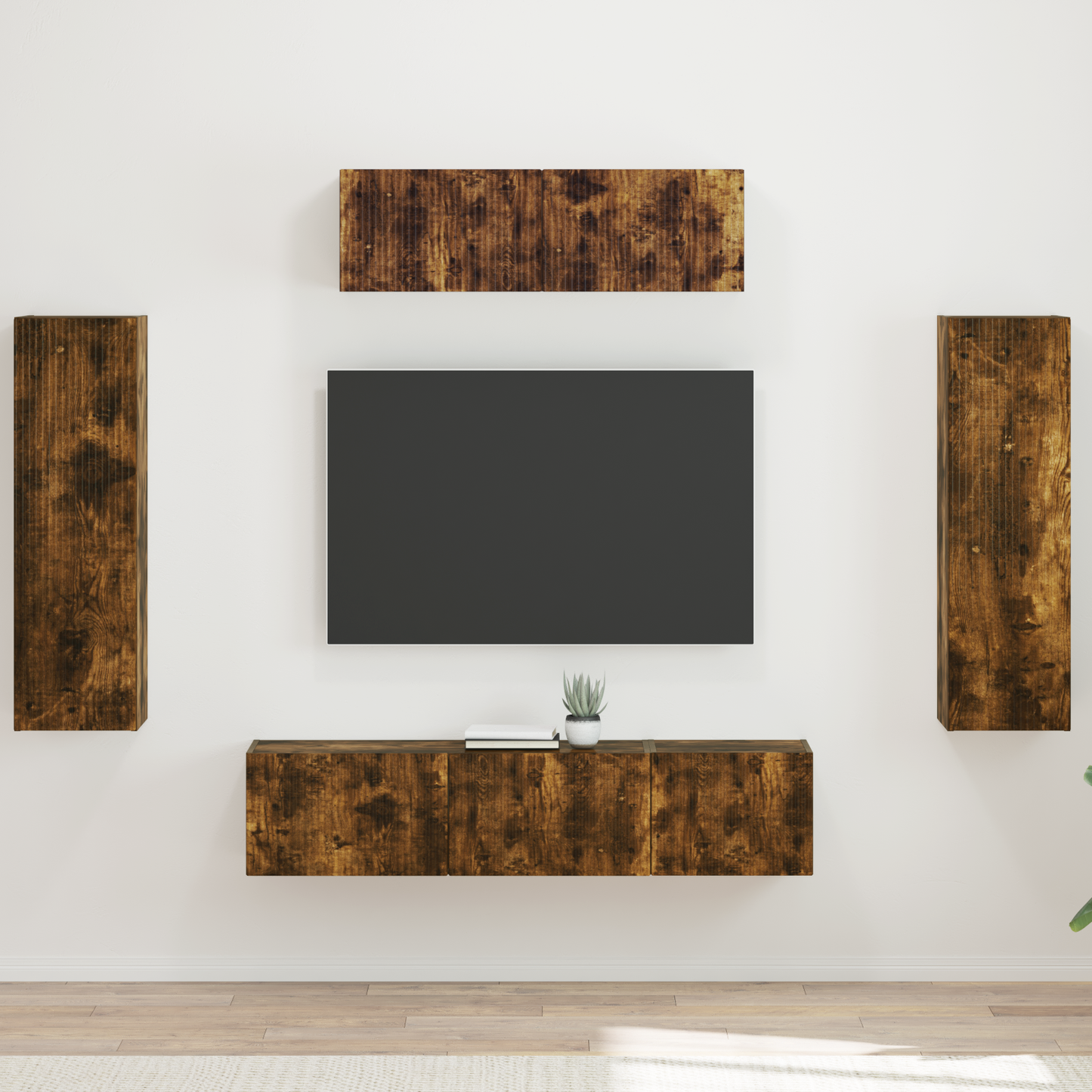 TV Cabinet 5 pcs Smoked Oak