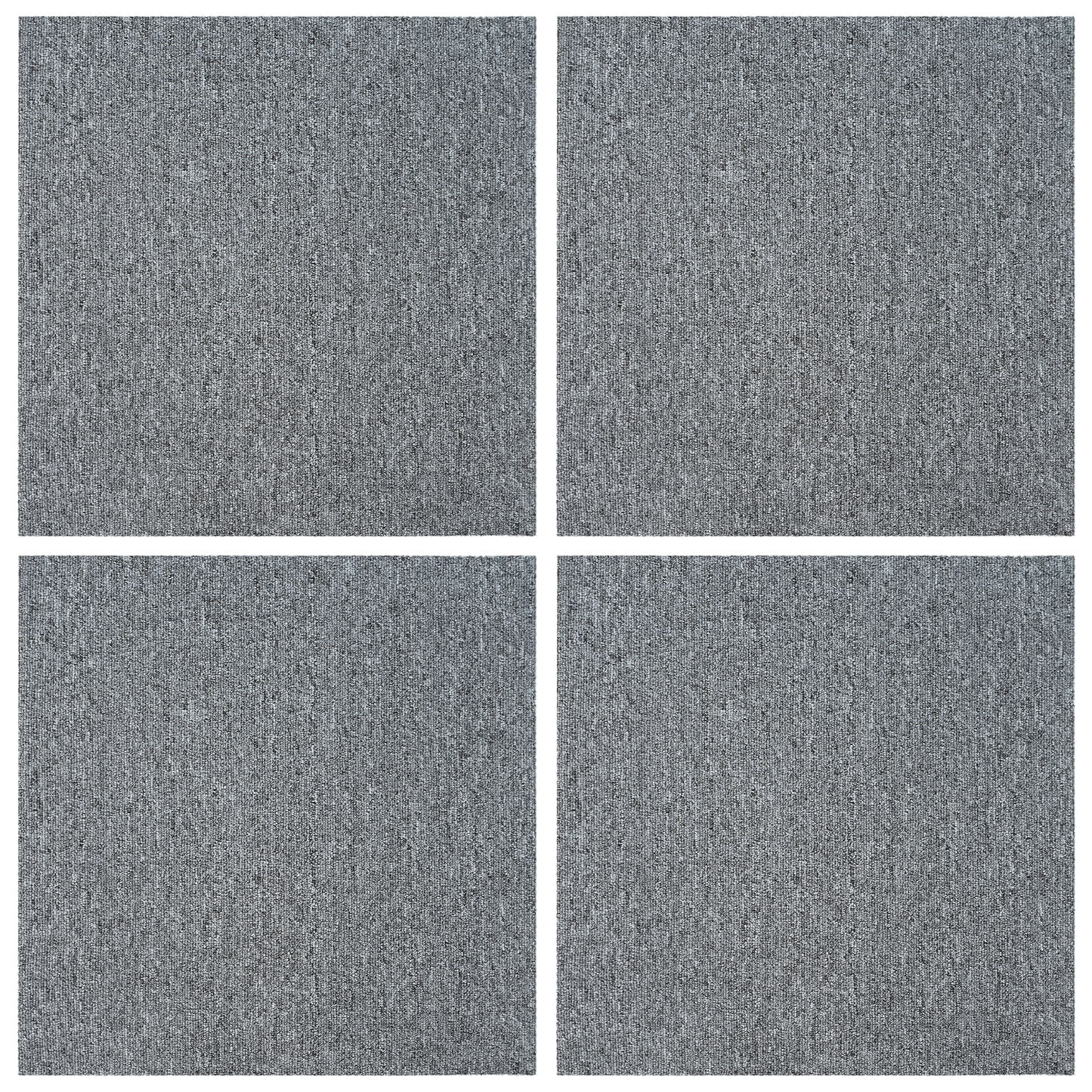 Carpet Tile Light Grey 50 x 50 cm 4 pcs PP and Bitumen