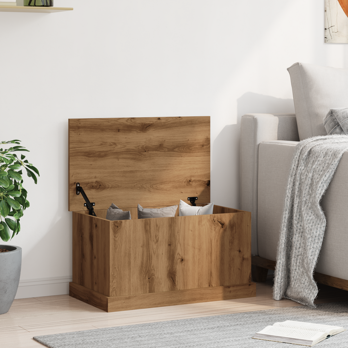 Storage Box Artisan Oak 70x40x38 cm Engineered Wood