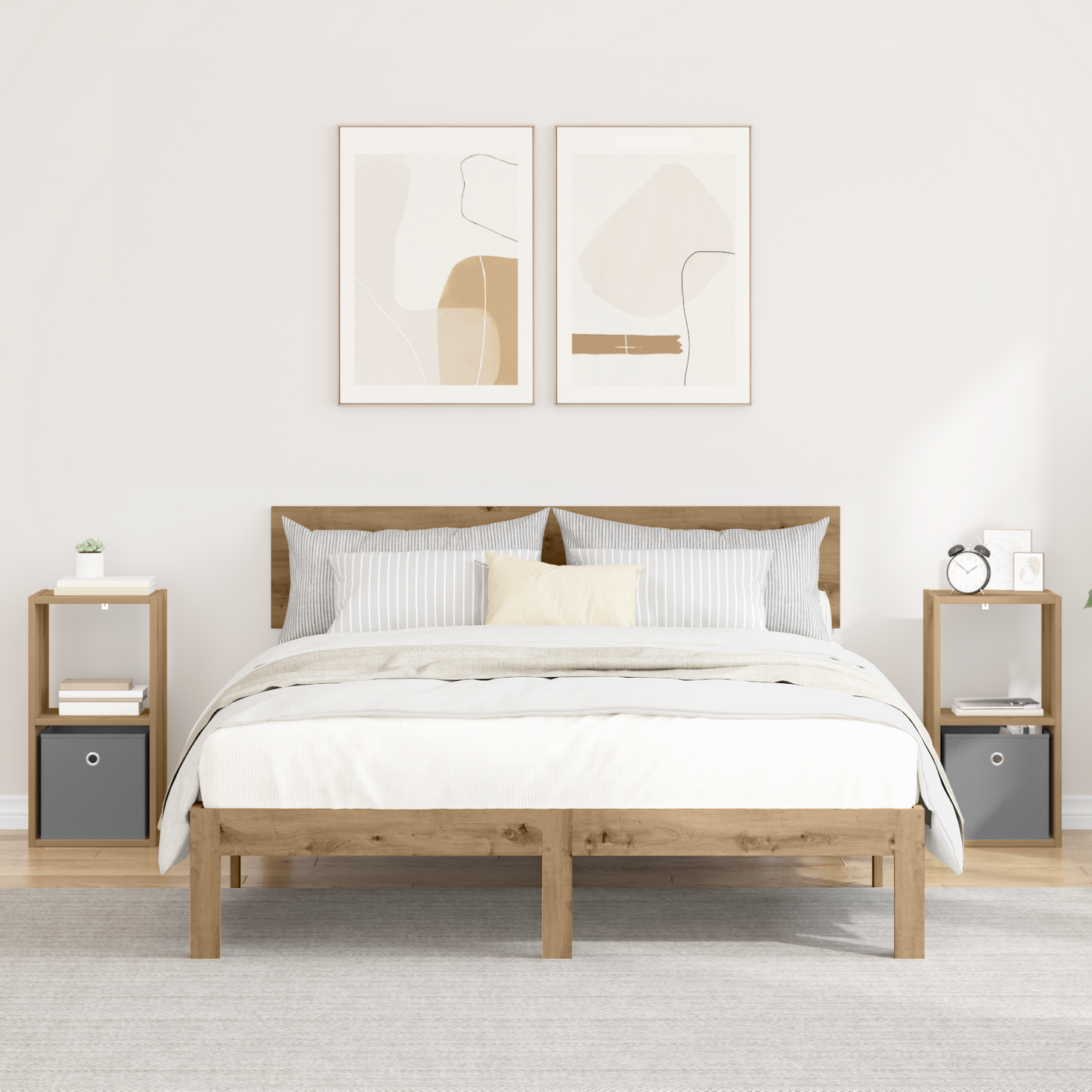 Bedside Table 2 pcs Artisan Oak 30.5 x 27 x 59.5 cm