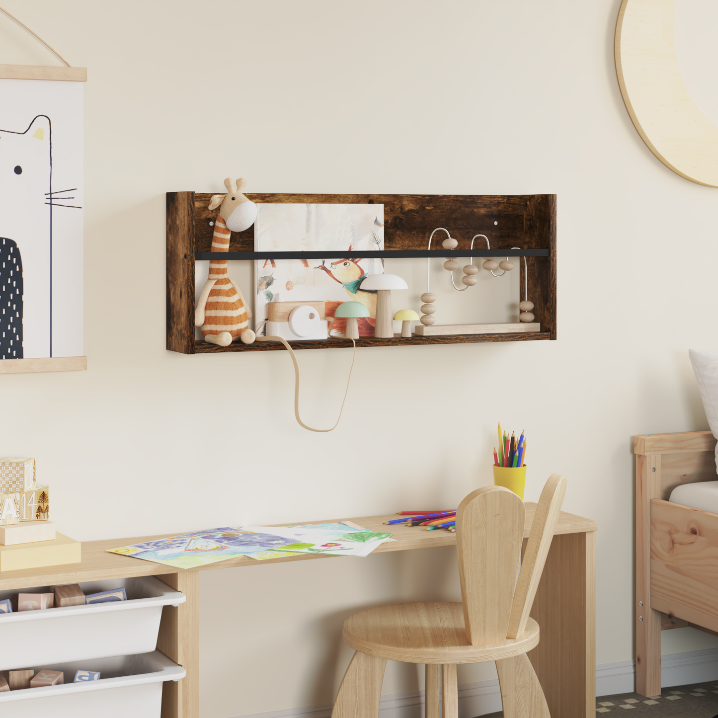 Magazine Rack Smoked Oak 80 x 12 x 30 cm Engineered Wood