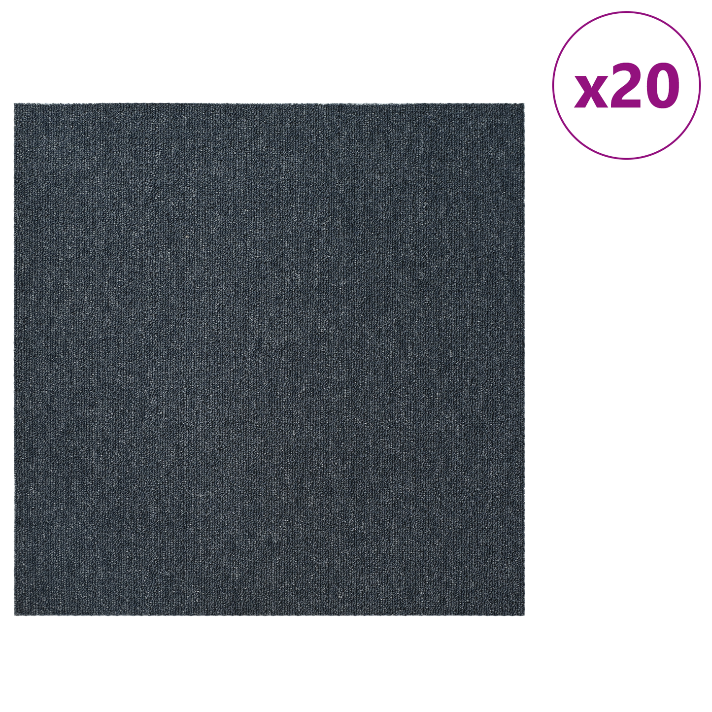Carpet Tile Blue Grey 50 x 50 cm 20 pcs PP and Bitumen