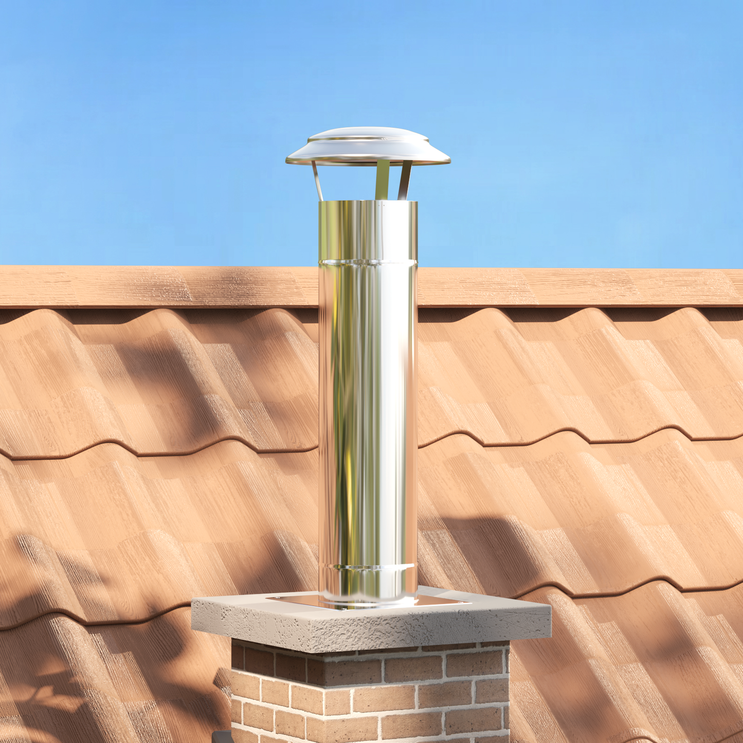 Chimney Extension Silver 25 x 25 x 82 cm Stainless Steel