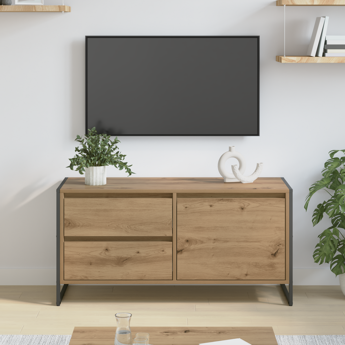 TV Cabinet Artisian Oak 100 x 36 x 49.5 cm Engineered Wood
