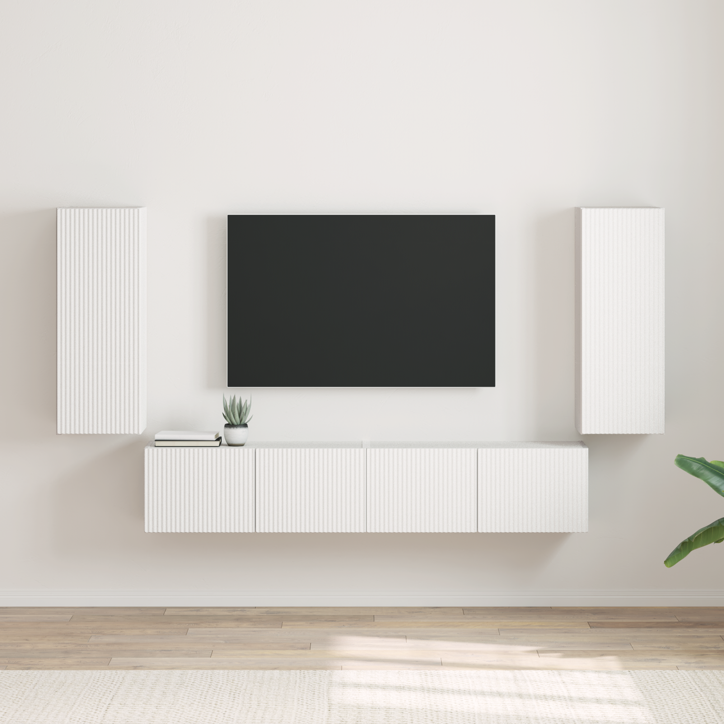 TV Wall Cabinet 2 pcs White 30 x 31 x 80 cm Engineered Wood