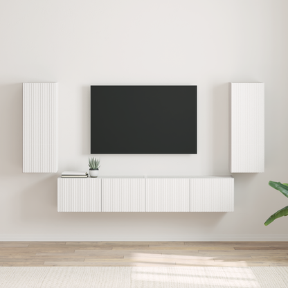 TV Wall Cabinet 2 pcs White 30 x 31 x 80 cm Engineered Wood