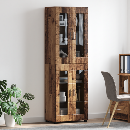 Highboard FLORIN Old Wood 60 x 35 x 182 cm Engineered Wood
