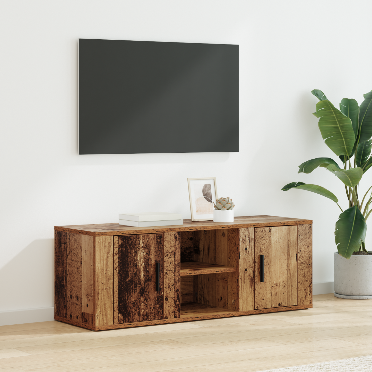 TV Cabinet Old Wood 100 x 31.5 x 35 cm Engineered Wood