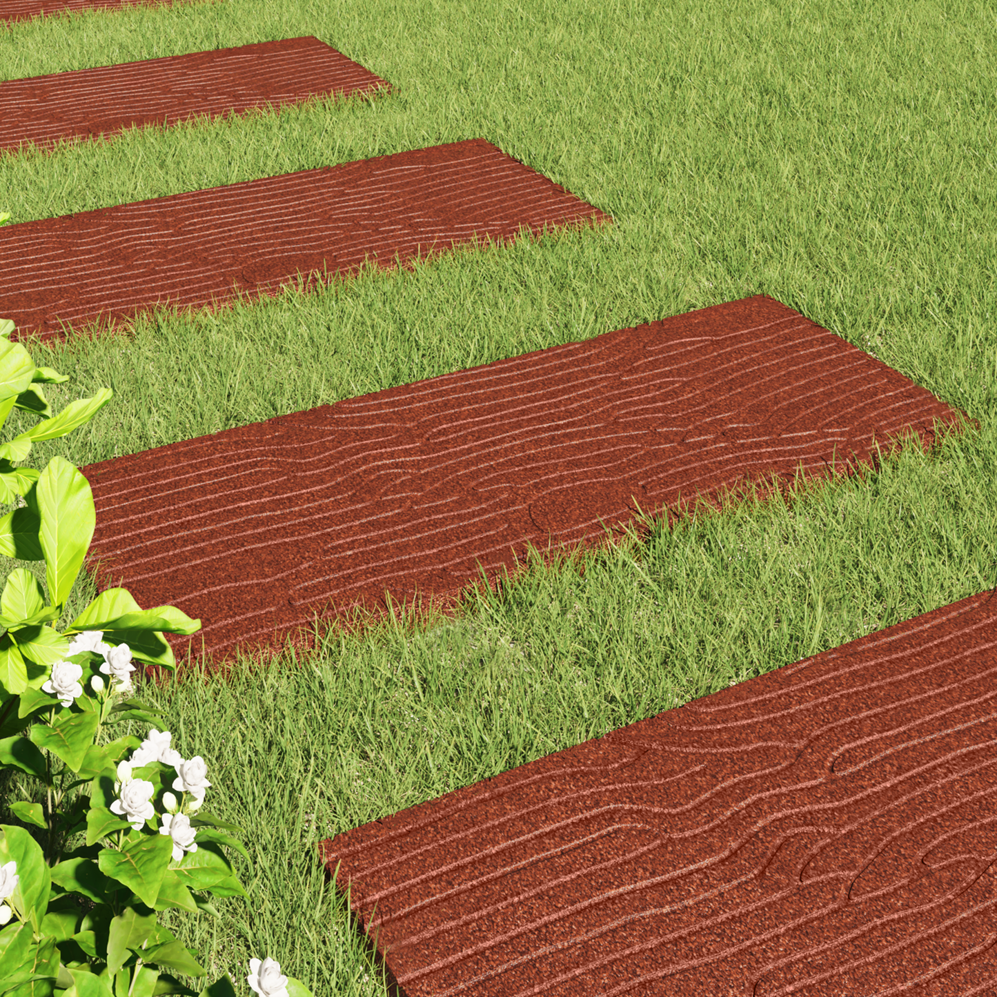 Stepping Stone 6 pcs Red 60.5 x 25 x 2 cm Rubber