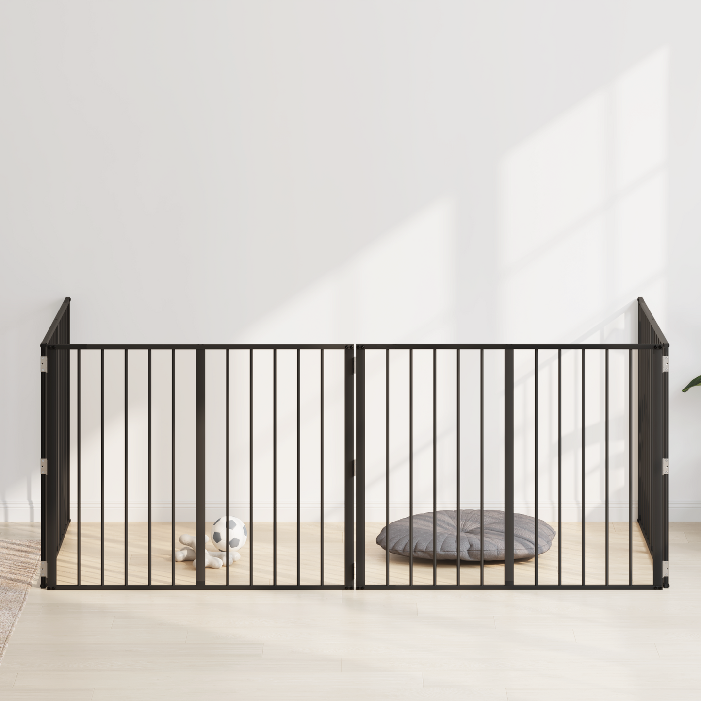 Dog Gate 4 pcs Black 100 x 80 cm Galvanised Steel