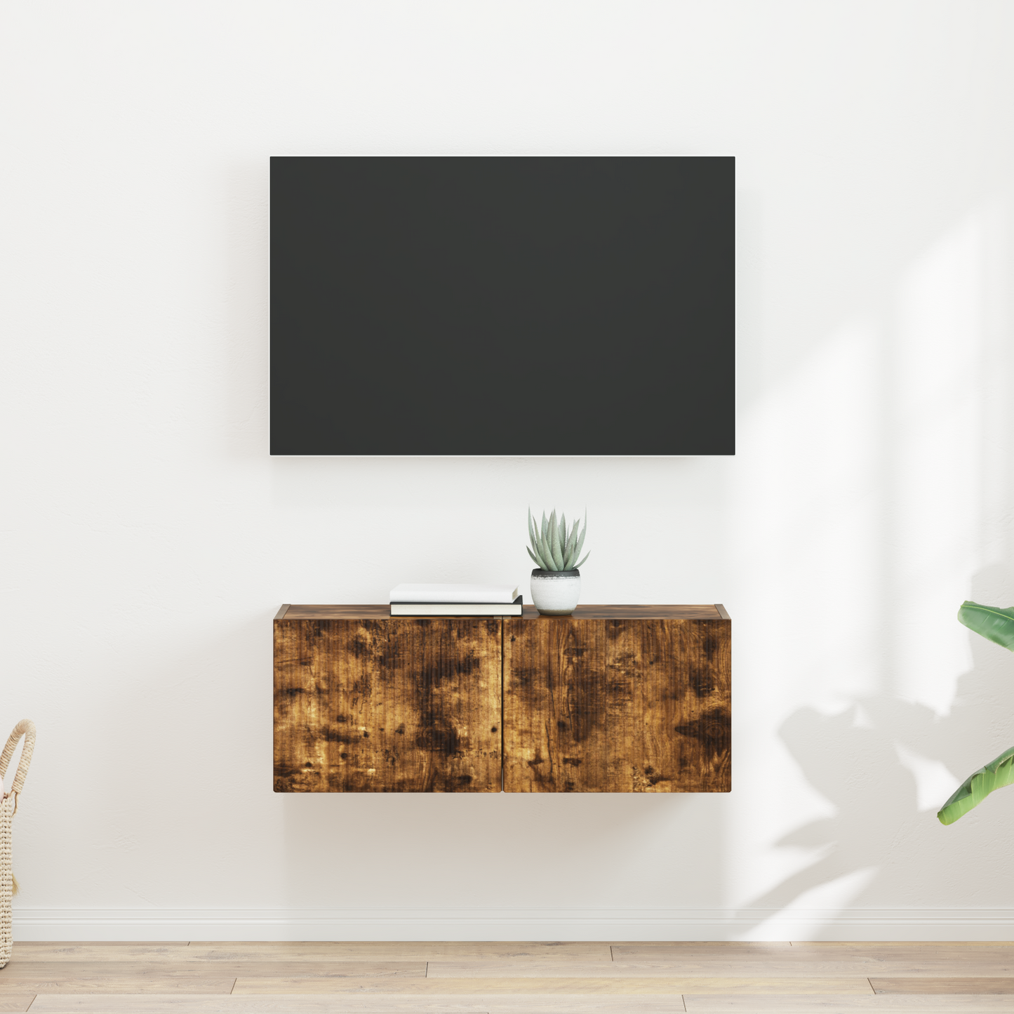 TV Wall Cabinet Wall-mounted 2 pcs Smoked Oak 39 x 31 x 29.5 cm