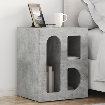 Bedside Table ELST 2 pcs Concrete Grey 40 x 35 x 50 cm