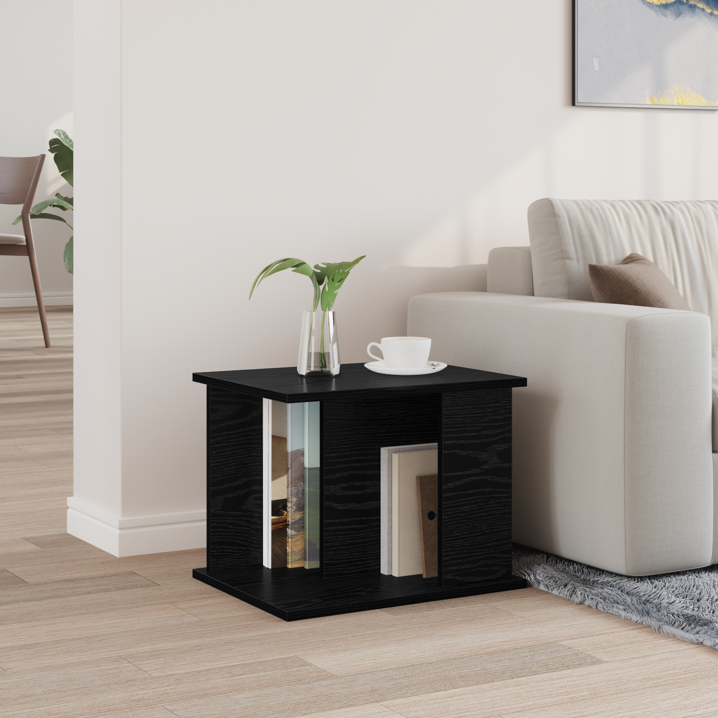 Magazine Rack Black Oak 35 x 35 x 45 cm Engineered Wood