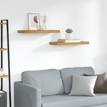 Wall Shelf 2 pcs Brown 60 x 23 x 4 cm Engineered Wood