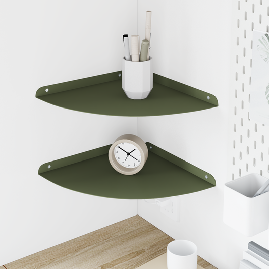 Floating Shelf with Shelf 2 pcs Olive Green 30 x 30 x 2 cm