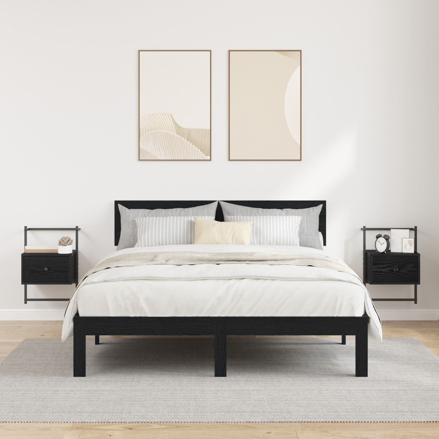 Bedside Cabinet 2 pcs Black Oak 35 x 30 x 51 cm Engineered Wood