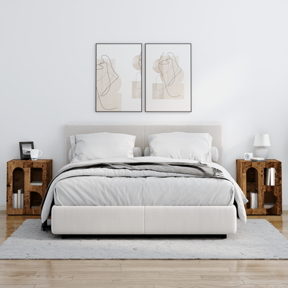 Bedside Table ELST 2 pcs Old Wood 40 x 35 x 50 cm