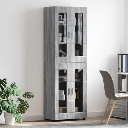 Highboard FLORIN Grey Sonoma 60 x 35 x 182 cm Engineered Wood